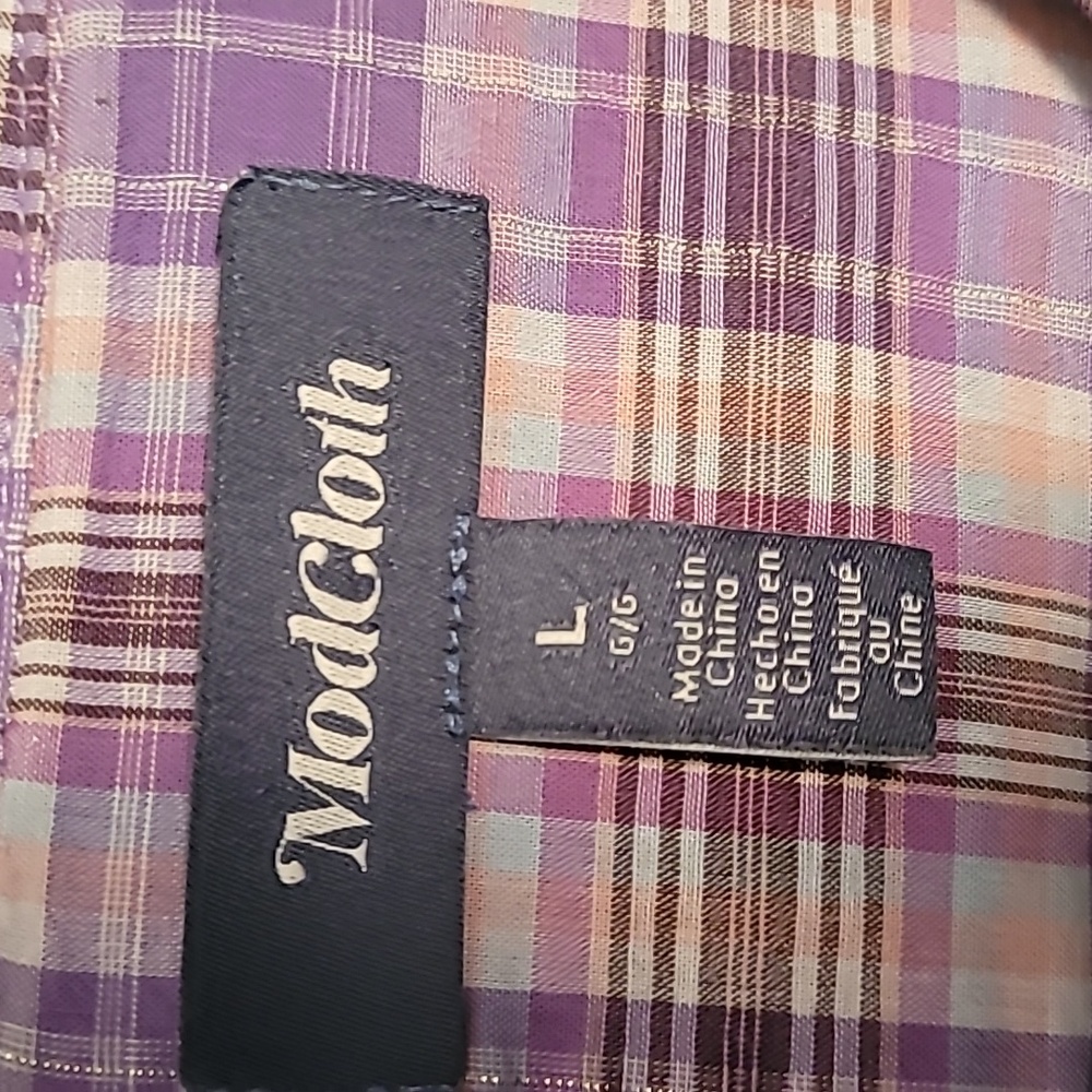 ModCloth Ruffled Up at the Rodeo Purple Shirt L Western Plaid Breathable - Picture 8 of 10